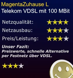 Unsere Wertung zu MagentaZuhause L über VDSL