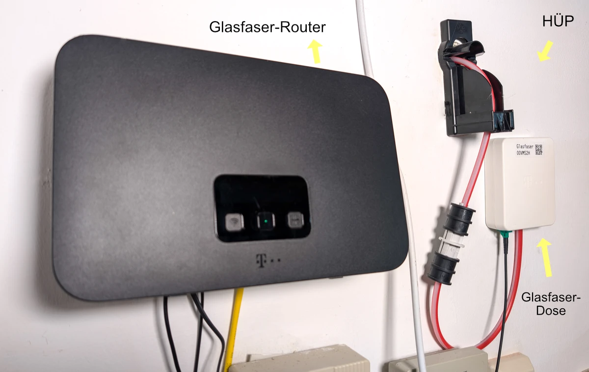 Glasfaser-Router am ALP in der Nähe des HÜP