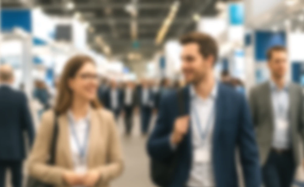 Besucher auf einer Messe